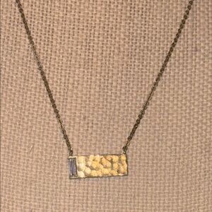 Silpada KR Brass “Crossbar” Pendant Necklace with Swarovski Crystal